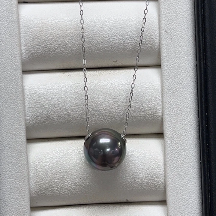 海水珍珠银S925镶嵌颈饰12-13mm 34号