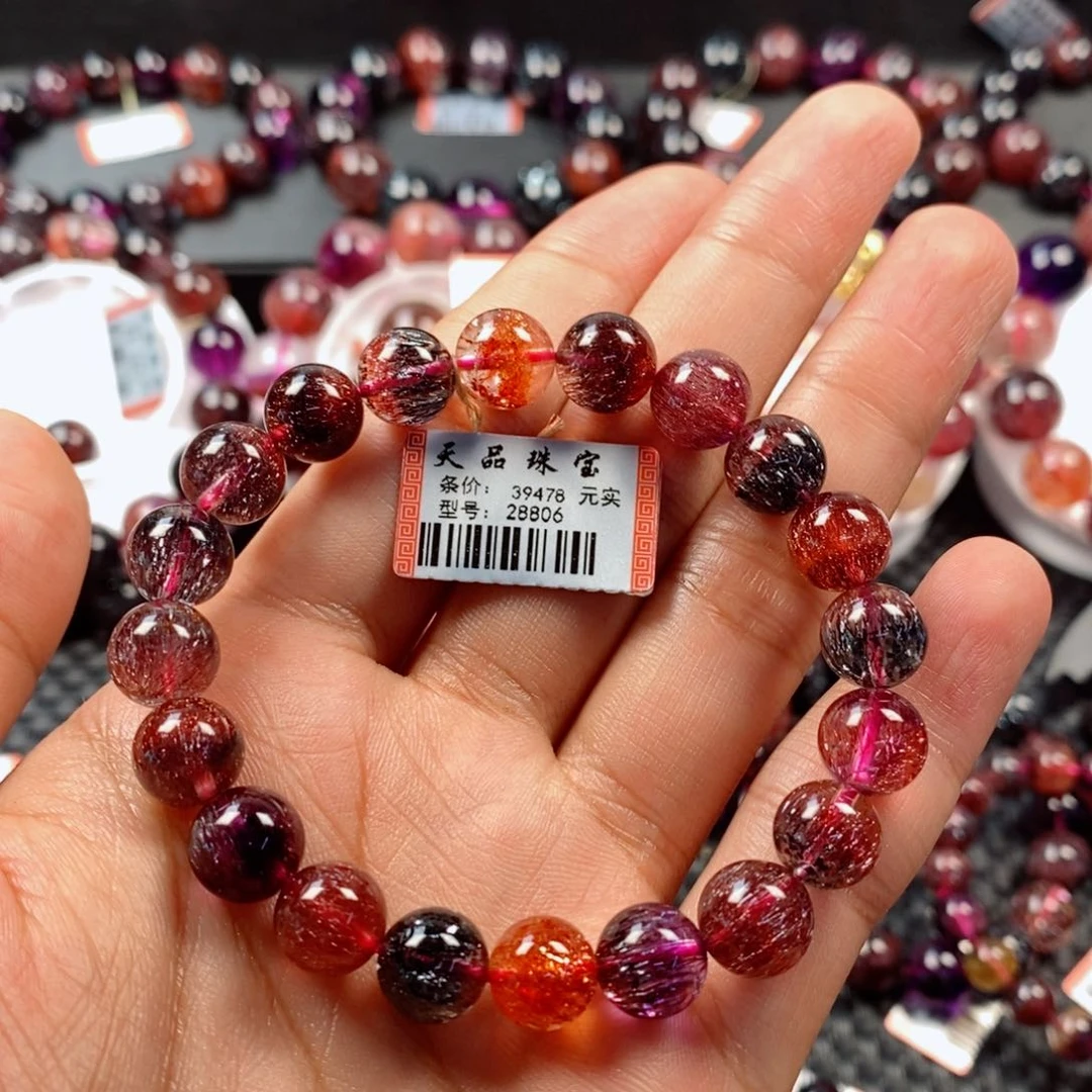 水晶手链未镶嵌稀有色超七28806