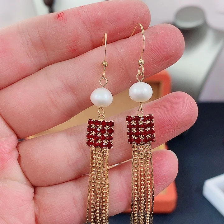 石榴石耳坠银S925镶嵌