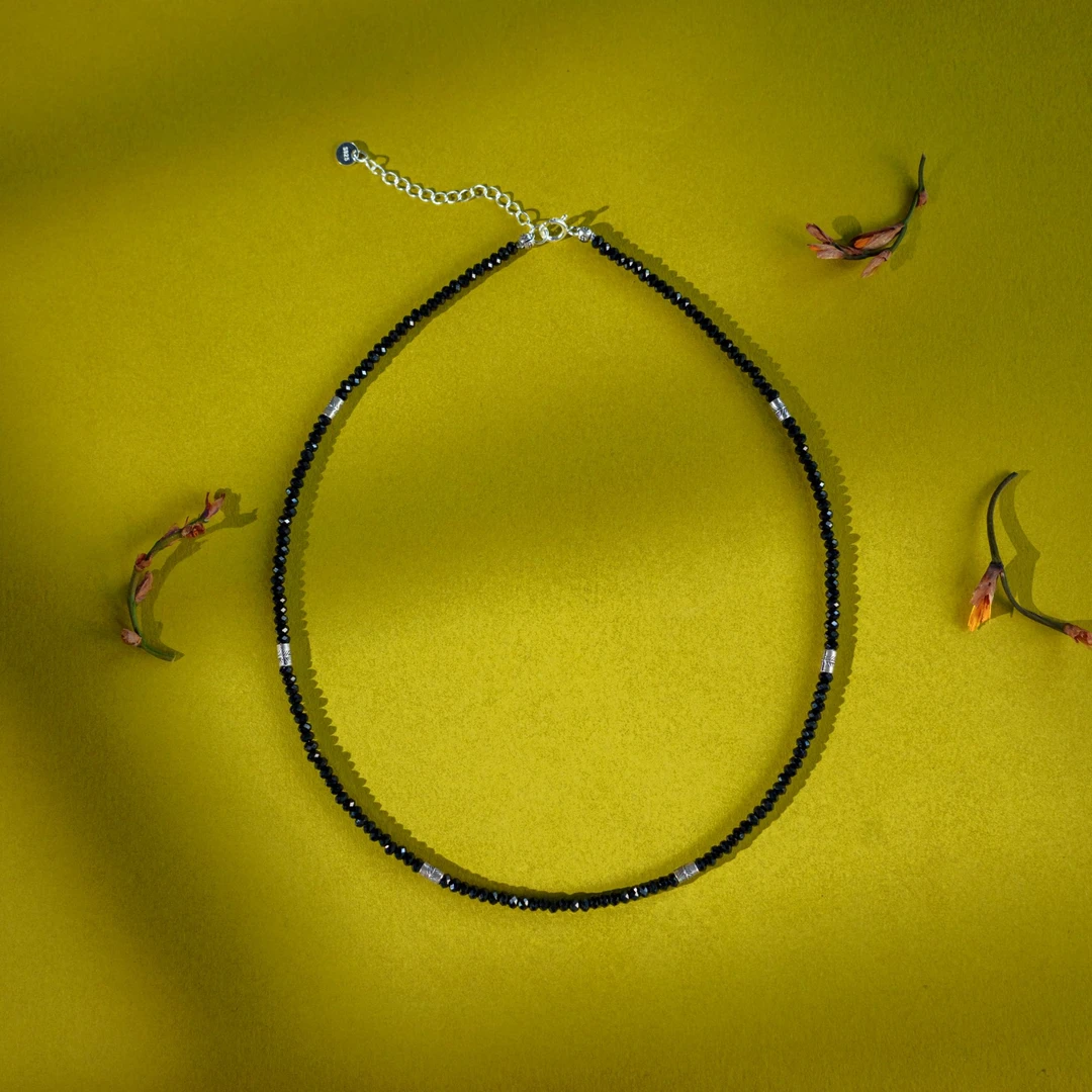 吊坠925银 【影刃】幻渺原创设计 | 黑色时尚百搭复古纯银手工项链