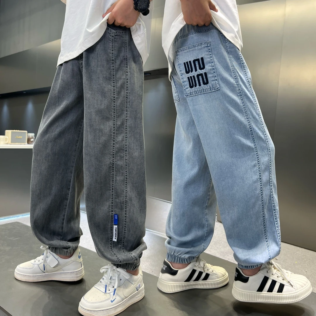 【夏款防蚊牛仔裤】夏季新款儿童天丝软牛仔透气防蚊中大童防晒长裤