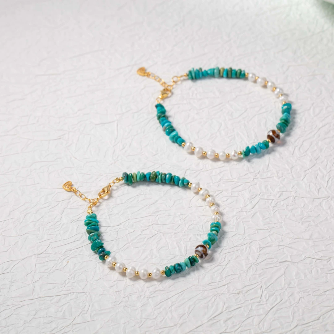 S925银绿松DIY手串约3mm随型尺寸不唯一多样性发一#B1591346