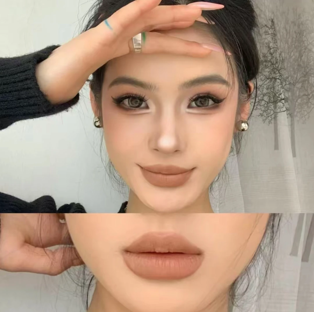 裸调土棕与黄黑皮绝配!轻松get饱满的裸感唇.美拉德裸色哑光唇泥