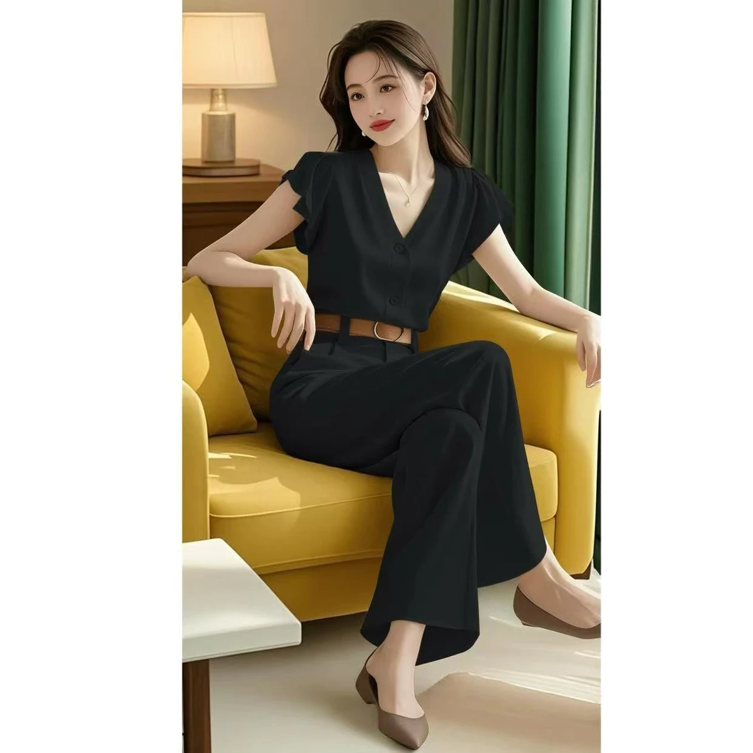 2025新款夏季今年流行漂亮高级感超好看的干练气质两件套装裤女装