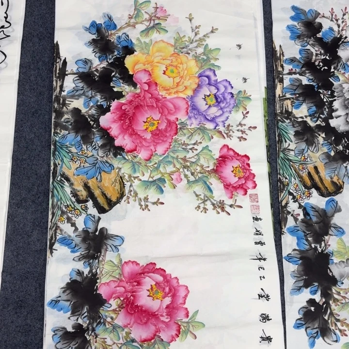 简***单国画100×50手绘画画画画