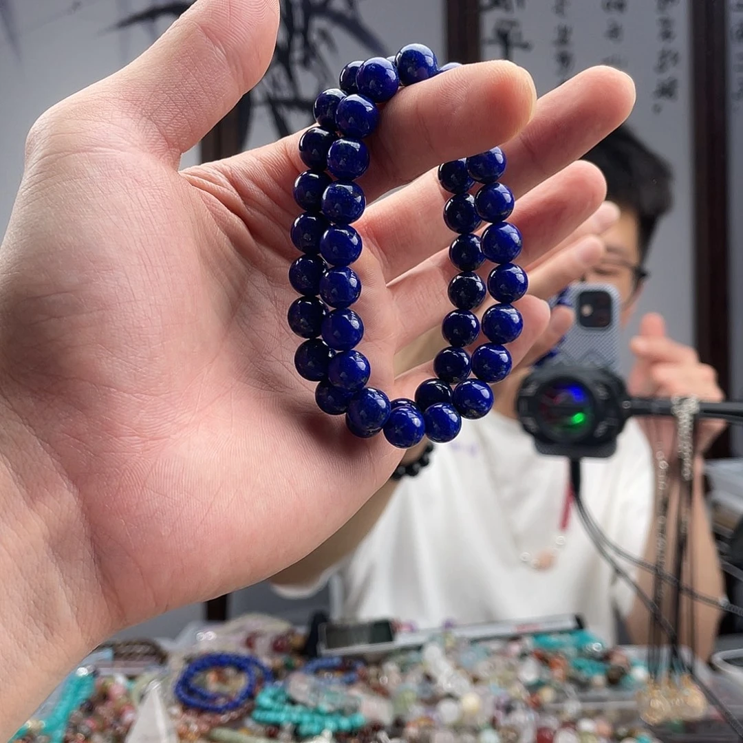 水晶手链未镶嵌青金石9+
