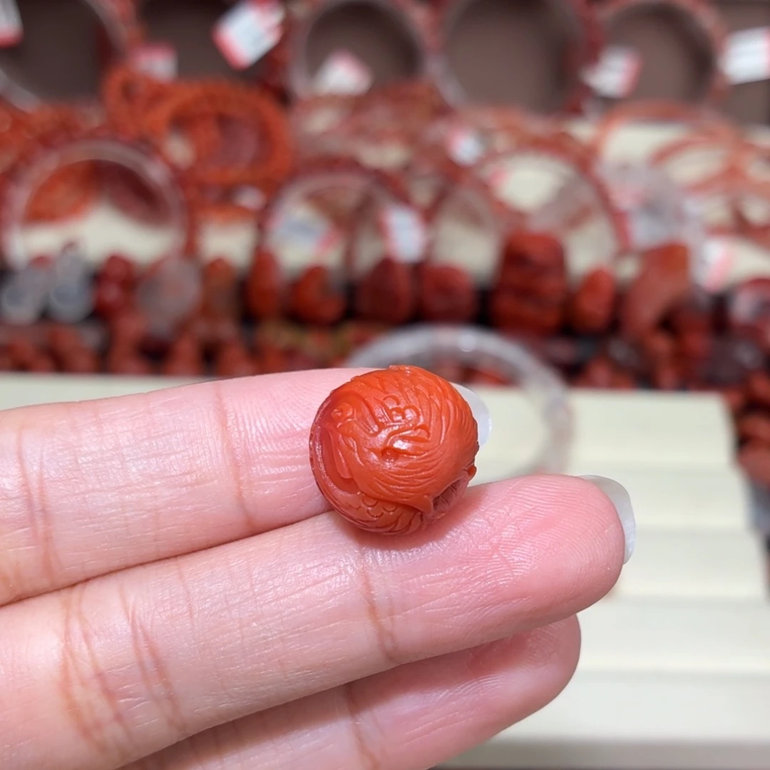 *****南红玛瑙未镶嵌颈饰雕刻珠子卡15