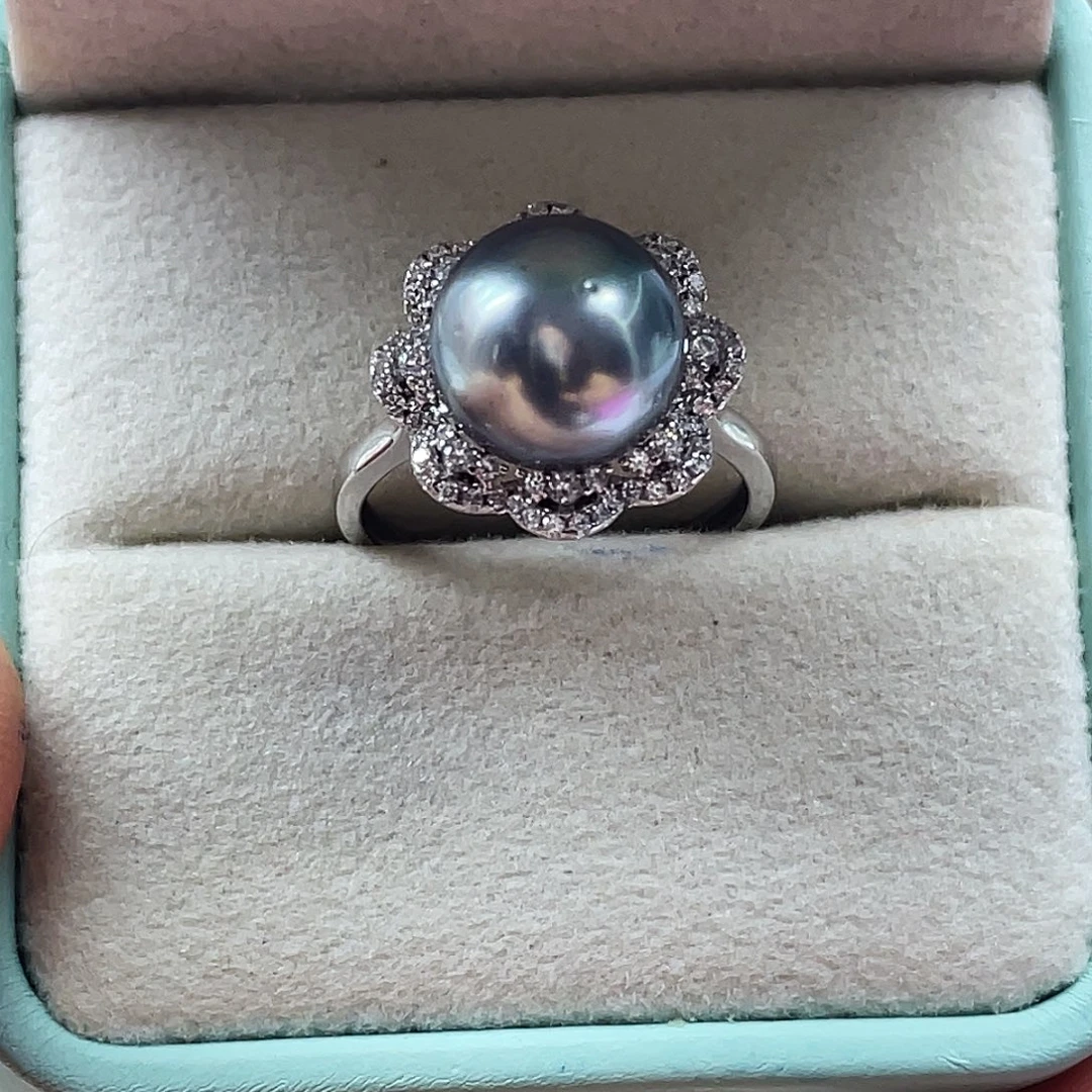 海水珍珠戒指银S925镶嵌