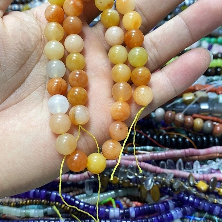 玛瑙/玉髓合金珠宝半成品老料金丝玉k10mm一条