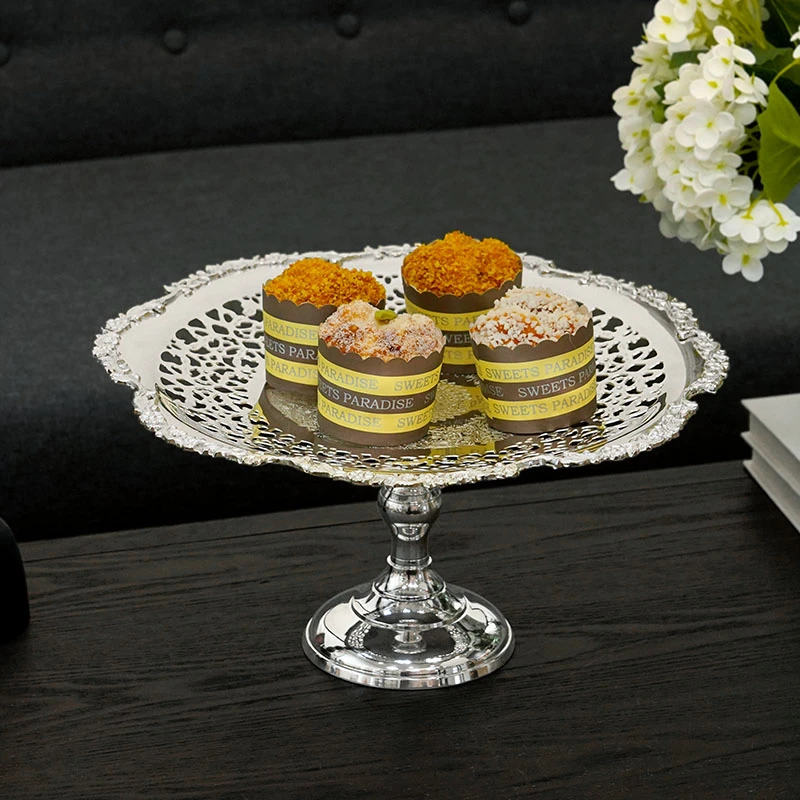 黄铜镀银印度进口手工镂空果盘果篓奢华家用欧式复古高级感摆件