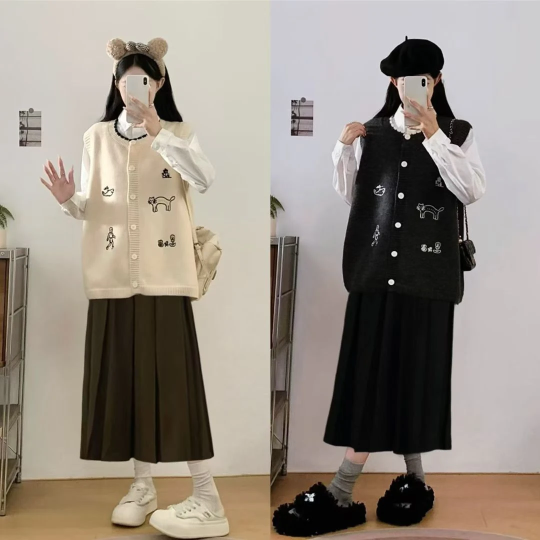 kaka~时尚套装秋冬秋季针织显瘦气质衬衫宽松秋装网红春秋