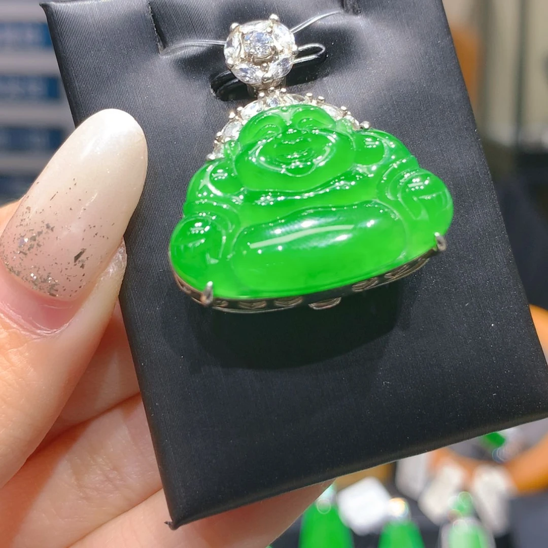 【闪购商品】颈饰银S925镶嵌翡翠5柒姐