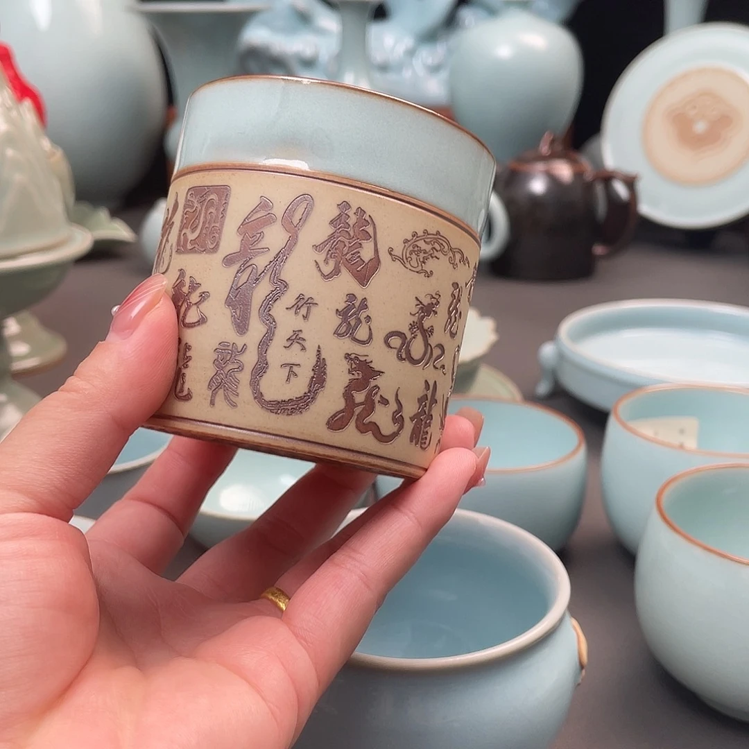 瓷片全手工雕刻重工微瑕不带礼盒