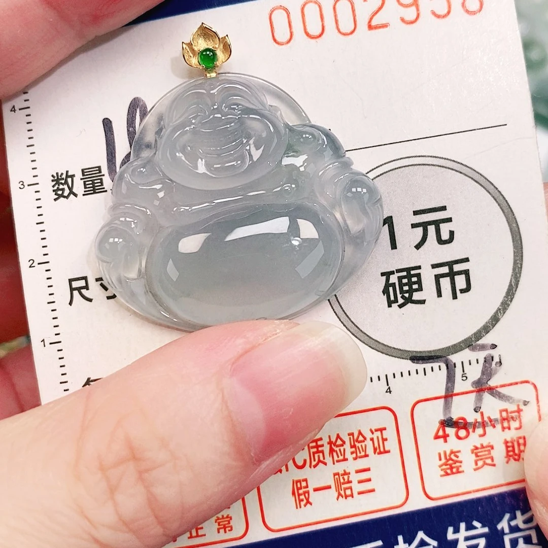 小***糊翡翠18K金镶嵌颈饰