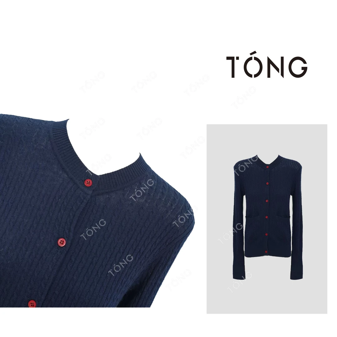 【小米兰】绞花休闲设计感修身显瘦长袖针织空调开衫女 GM005