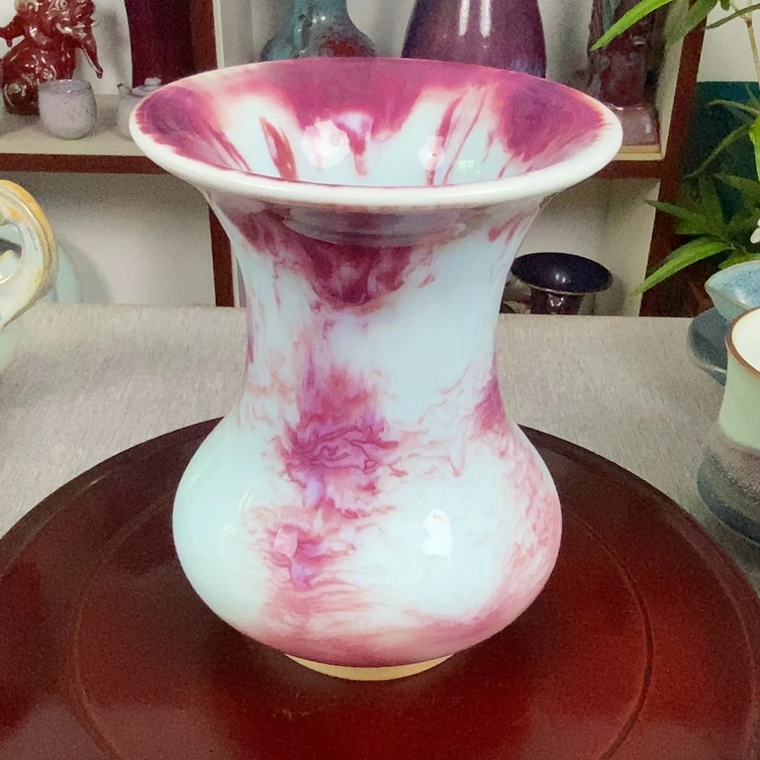 瓶钧瓷花瓶客厅插花器高温窑变玉石釉