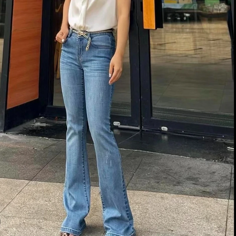 AMASS/阿玛施AMASS阿玛施 新款紧身高腰微喇牛仔长裤5100383