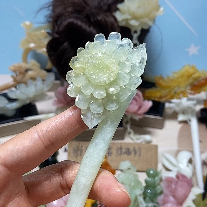 一***豆未镶嵌岫玉发簪发簪