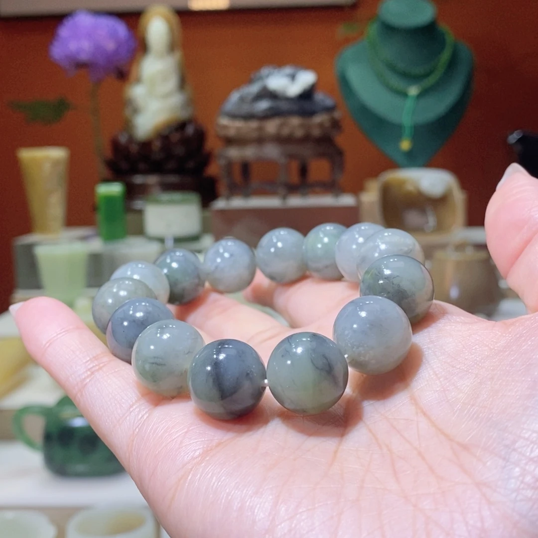 未镶嵌和田玉挂件和田玉青花手串16mm