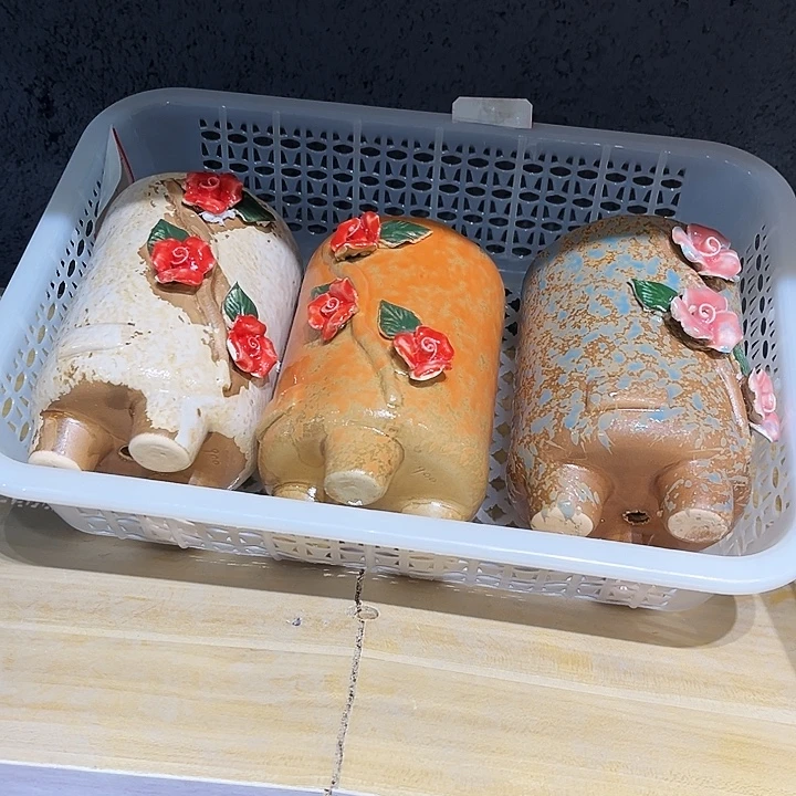 瓷片花盆多肉植物艺术品