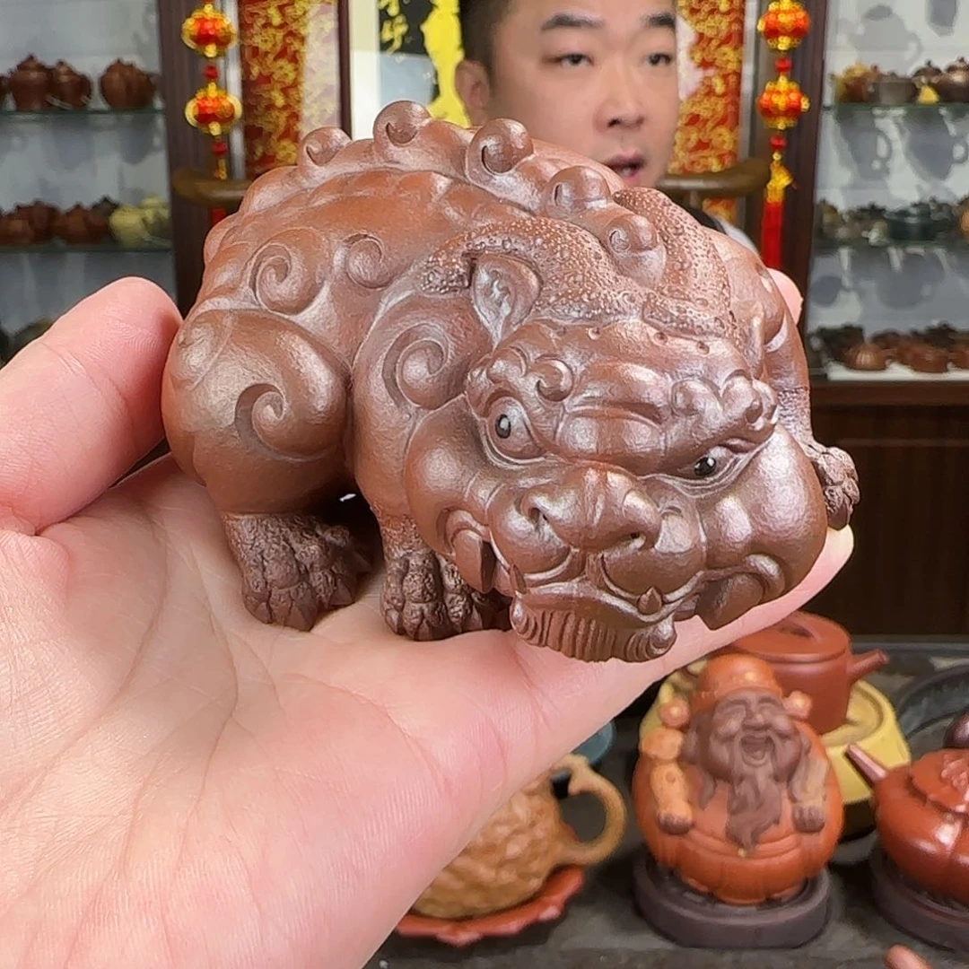 紫砂茶壶貔貅柴烧