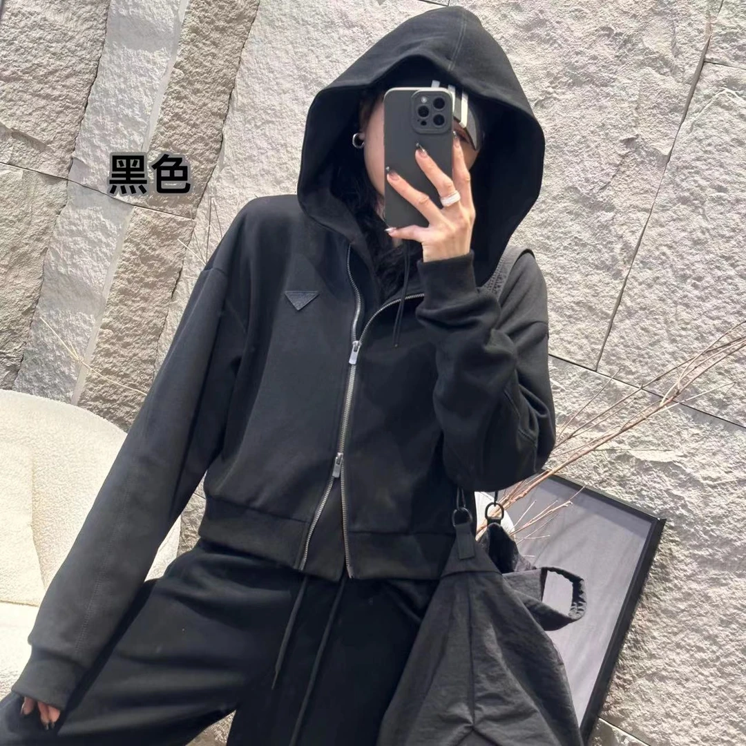 『JUNJIE』 春季新款极简双拉链连帽卫衣外套 1551