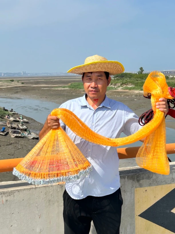 新手网6米宽 （黄）易抛网撒网渔网飞盘网炫网易撒网自动网