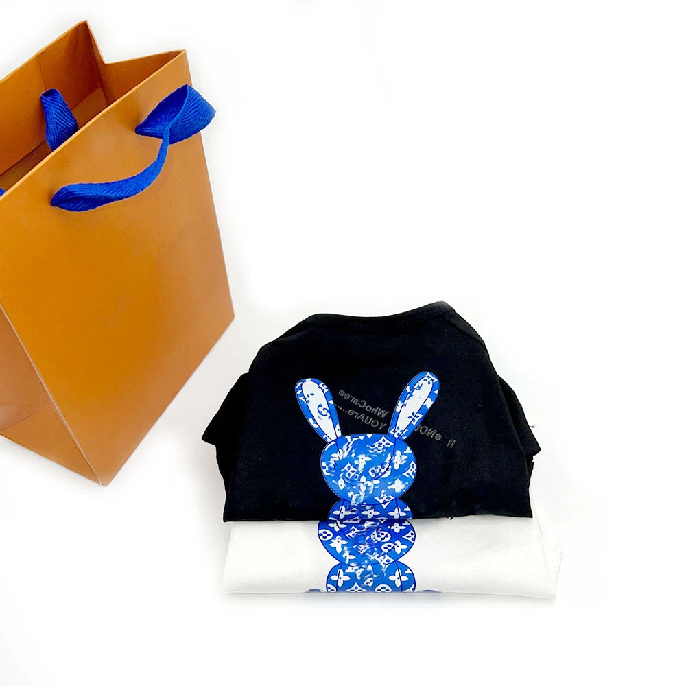 夏季潮牌宠物衣服短袖宠物T恤 猫猫老花法斗泰迪巴哥服装