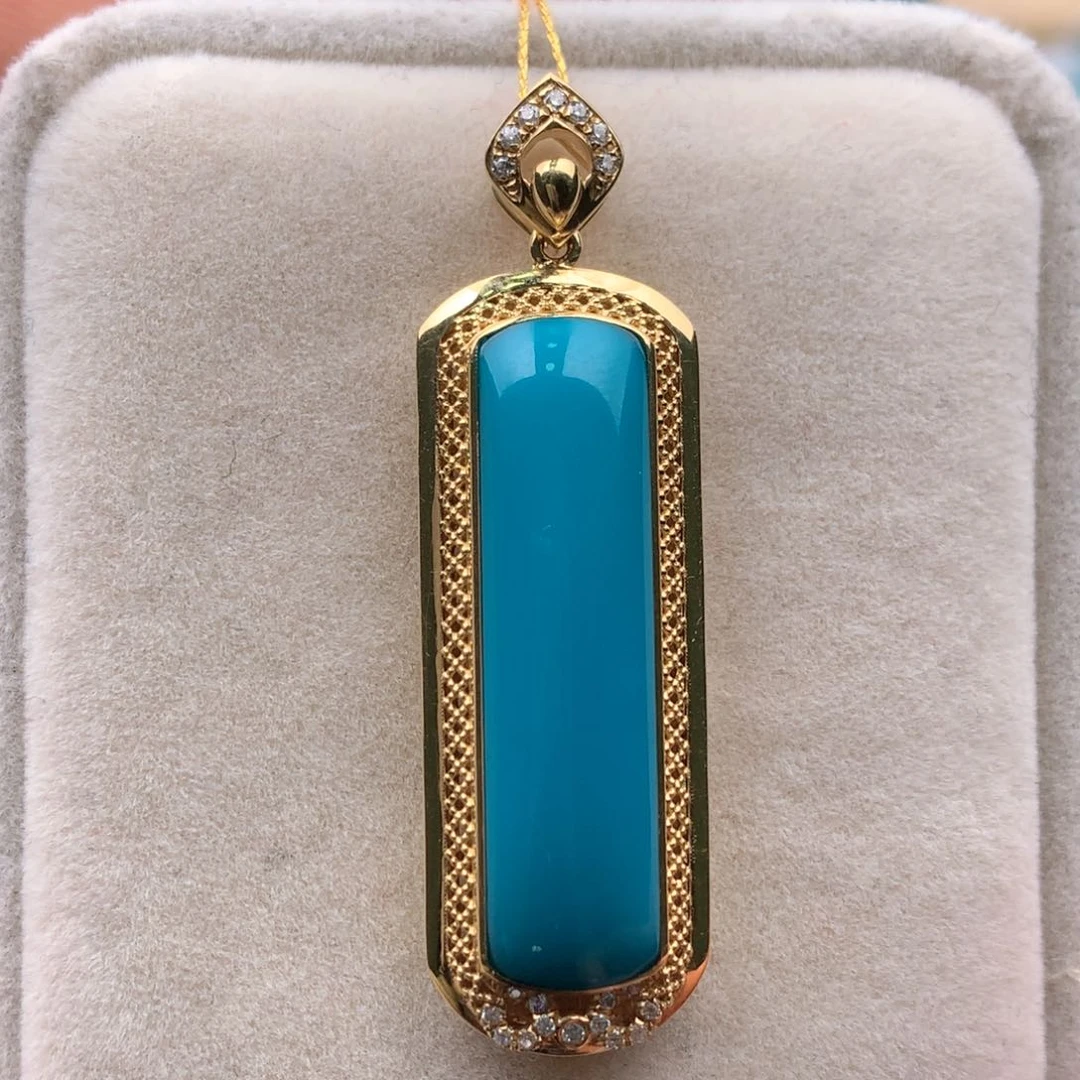 18K金镶嵌绿松石珠宝奇石