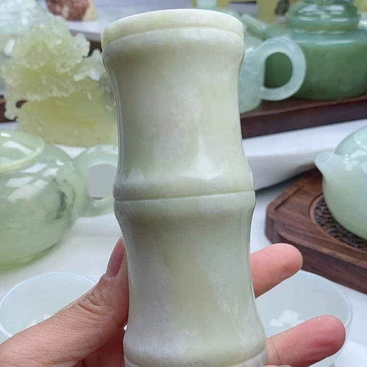 岫玉四大名玉笔筒未镶嵌