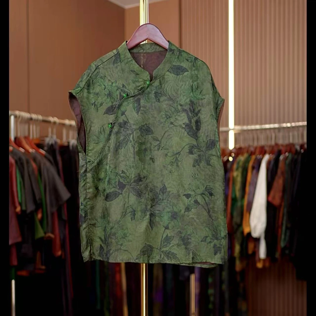 凌云-新中式国风绿休闲上衣0310