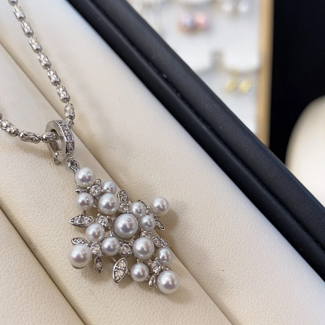 淡水珍珠吊坠(不含链)银S925镶嵌