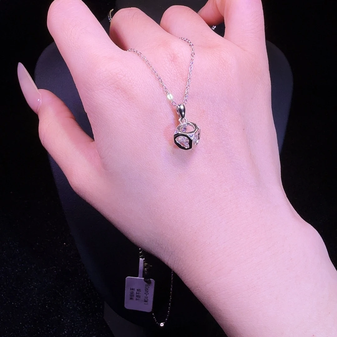 锆石非金属925银莫桑钻项链