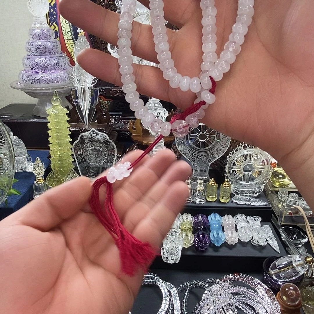 水晶手链未镶嵌天然东海老水晶108