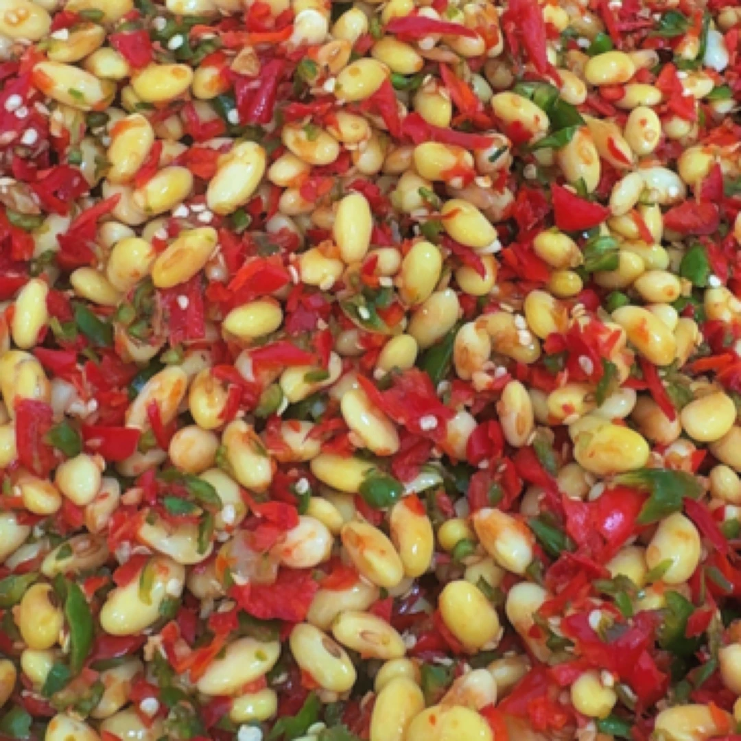 大别山信阳新县特产剁椒腌黄豆