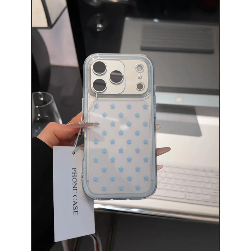 满屏五角星适用苹果17pro手机壳16pm三合一炫彩华为p80荣耀小米15