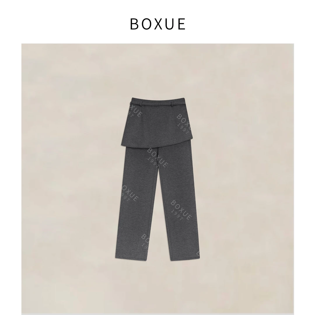 BOXUE“滤镜”2025秋冬可拆卸绵羊.毛醋酸两件套 裤子#251208K7478