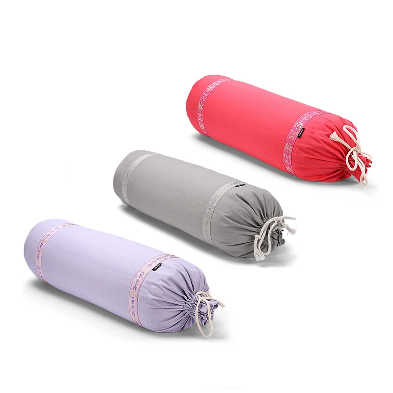 瑜伽专用抱枕艾扬格新款瑜伽辅具弹肩倒立圆柱形孕妇靠垫荞麦抱枕