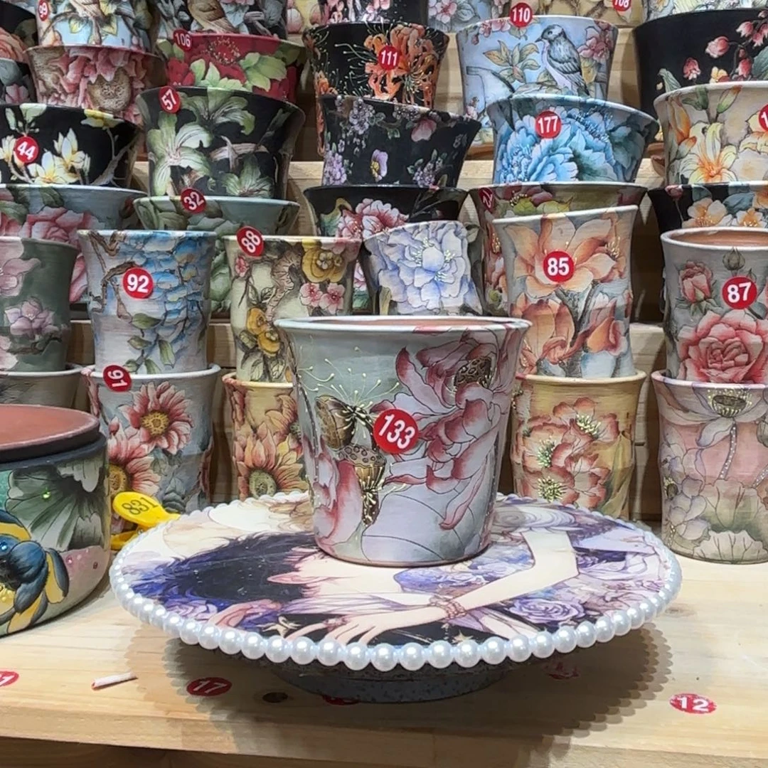 景德镇手绘花盆陶瓷10/11