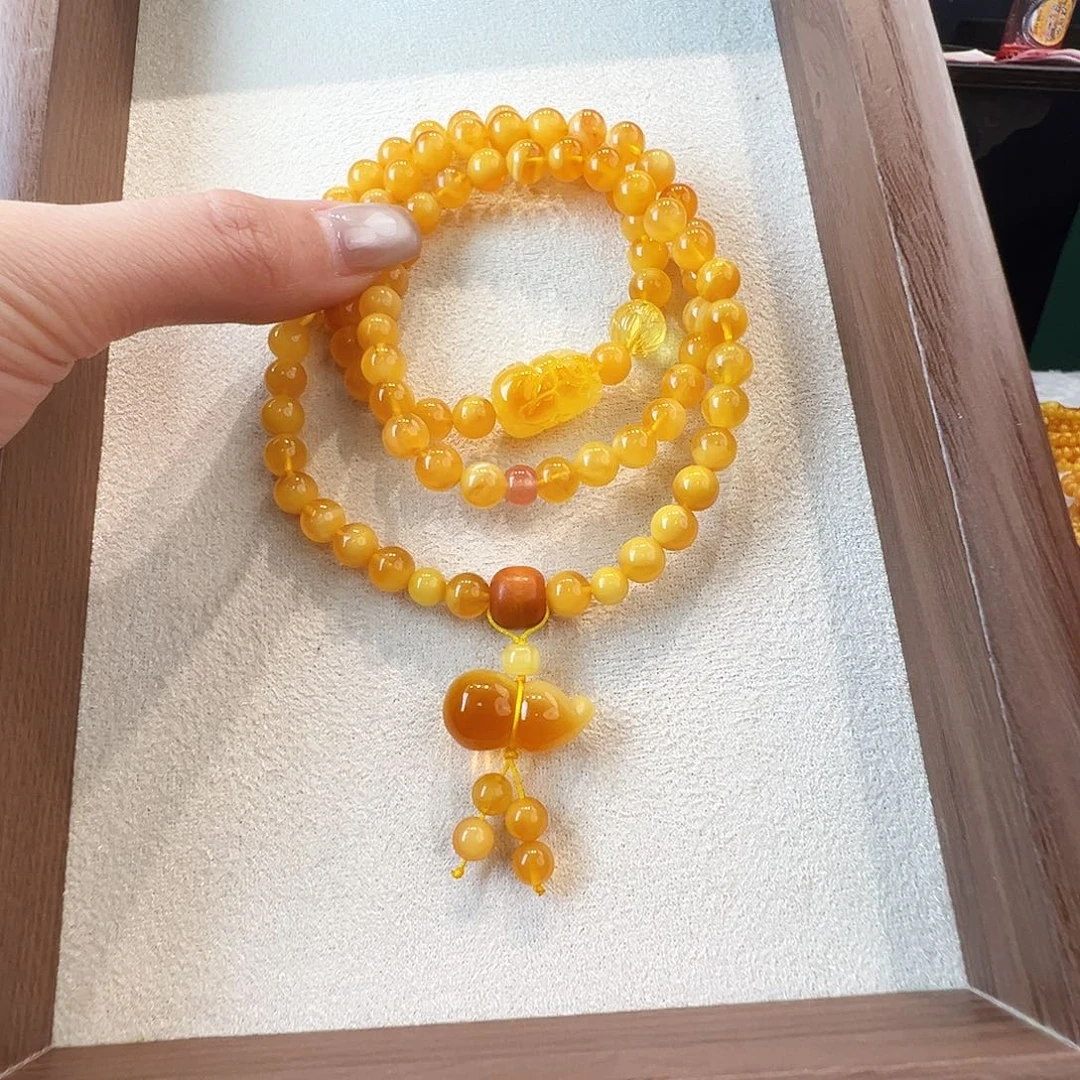 蜜蜡未镶嵌手链蜜蜡6.8mm