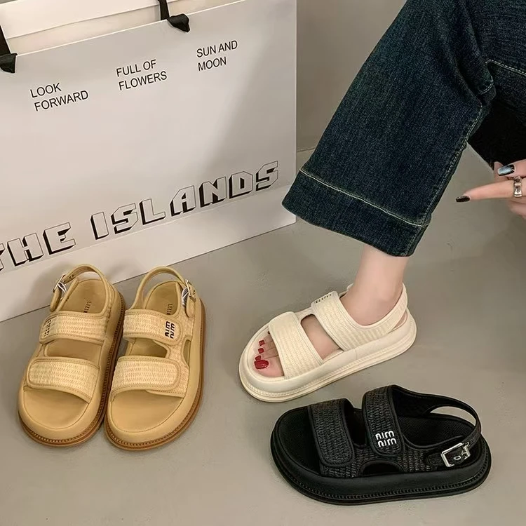 设计感凉鞋时尚潮流休闲鞋2025夏季新款厚底小香风沙滩鞋88818