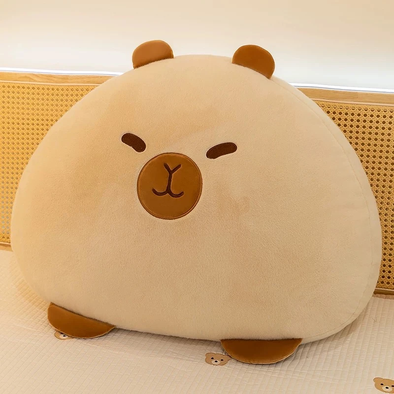 LIANG毛绒卡皮巴拉圆形靠枕1个【50cm】儿童玩偶（测量误差2~3cm）