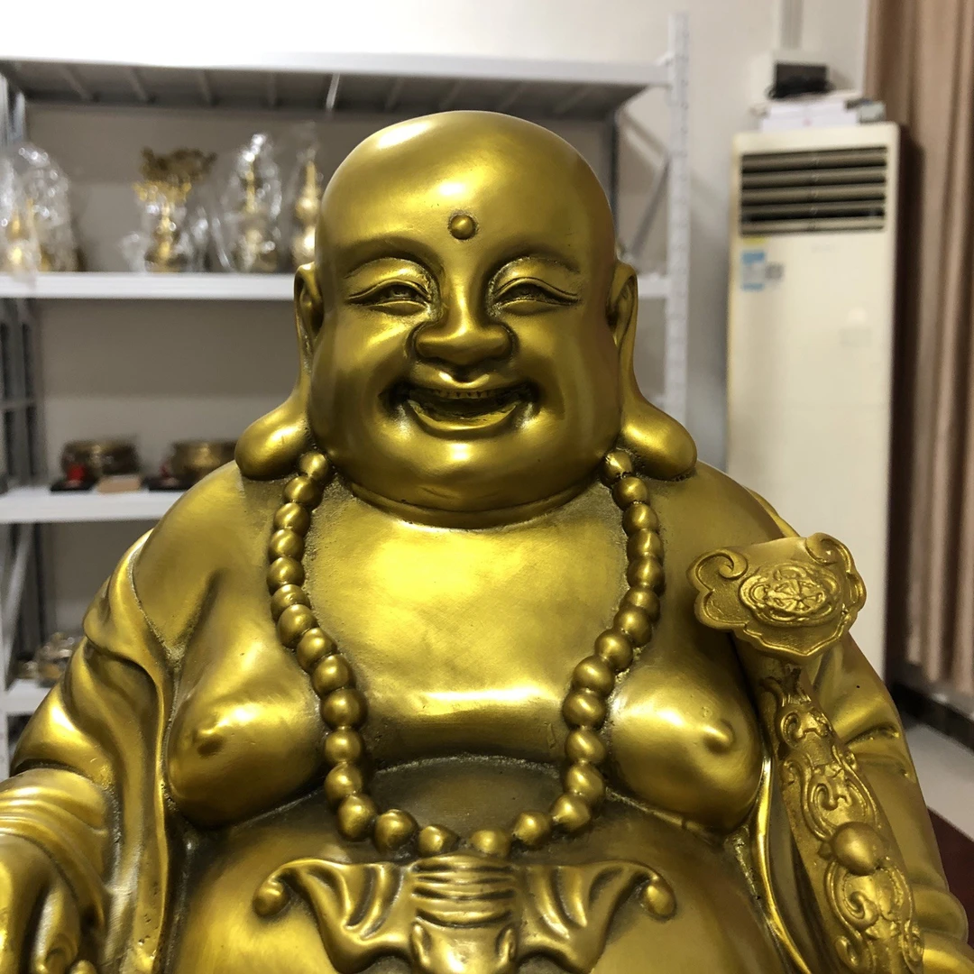 笑口常开莲花弥勒佛高档家居办公室饰品乔迁礼物