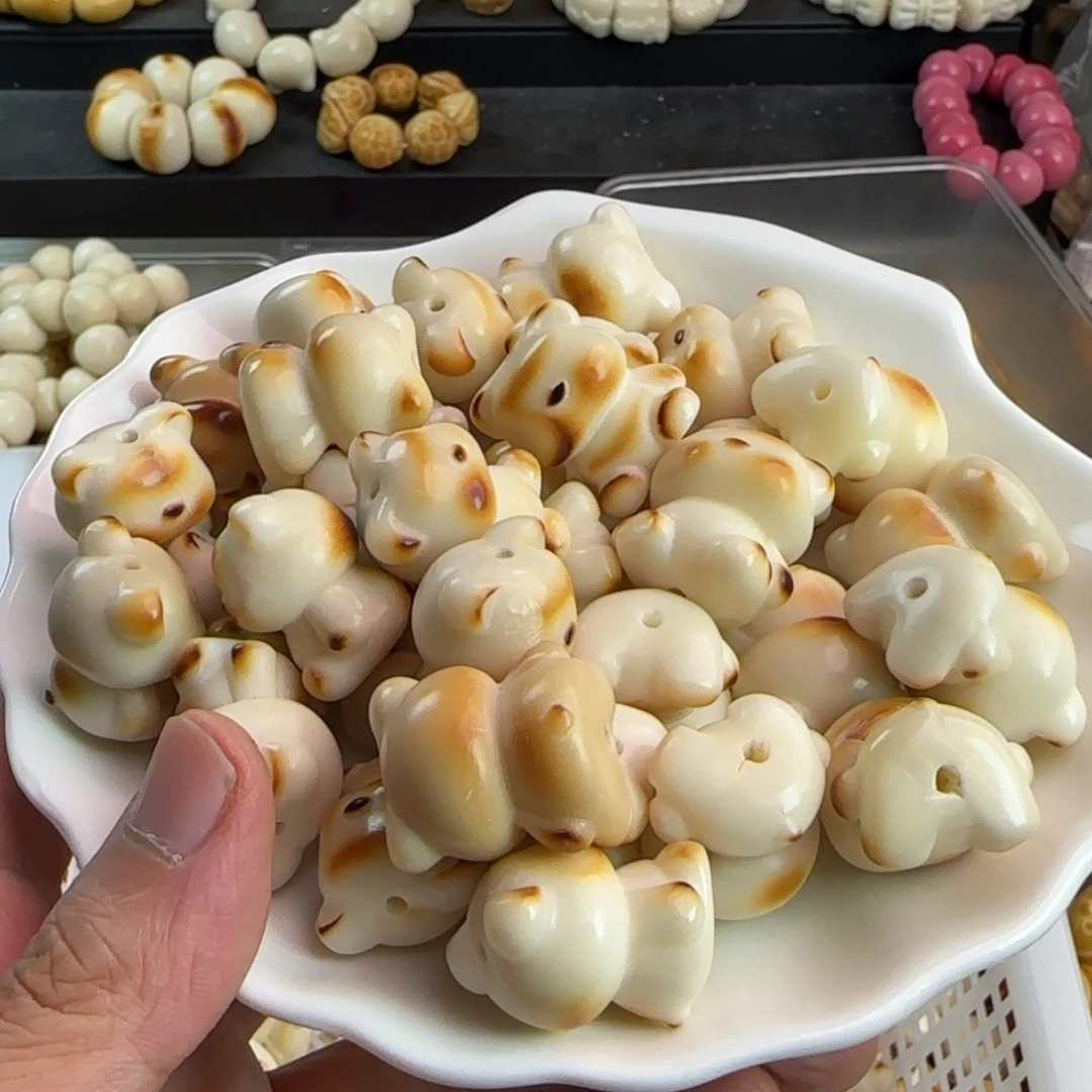 手串菩提根/象牙果瑕疵炭烤熊50颗处理无售后