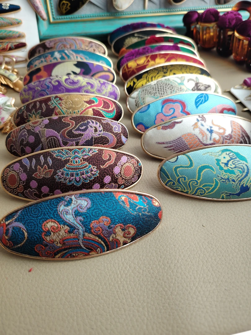 手工制作非遗宋锦发夹发饰直播间选款私拍随机发