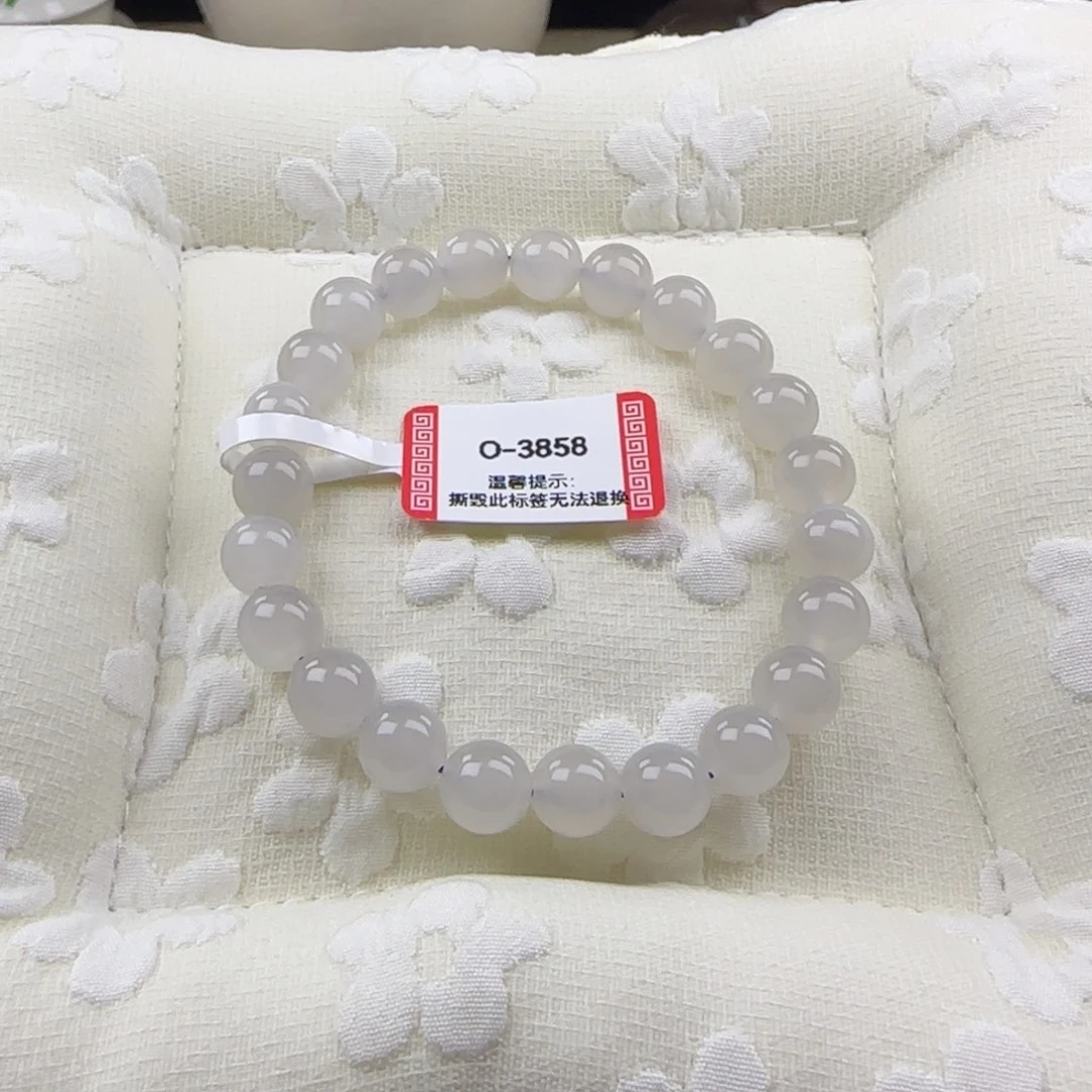 和田玉（糖玉）未镶嵌手串卡8冰烟紫