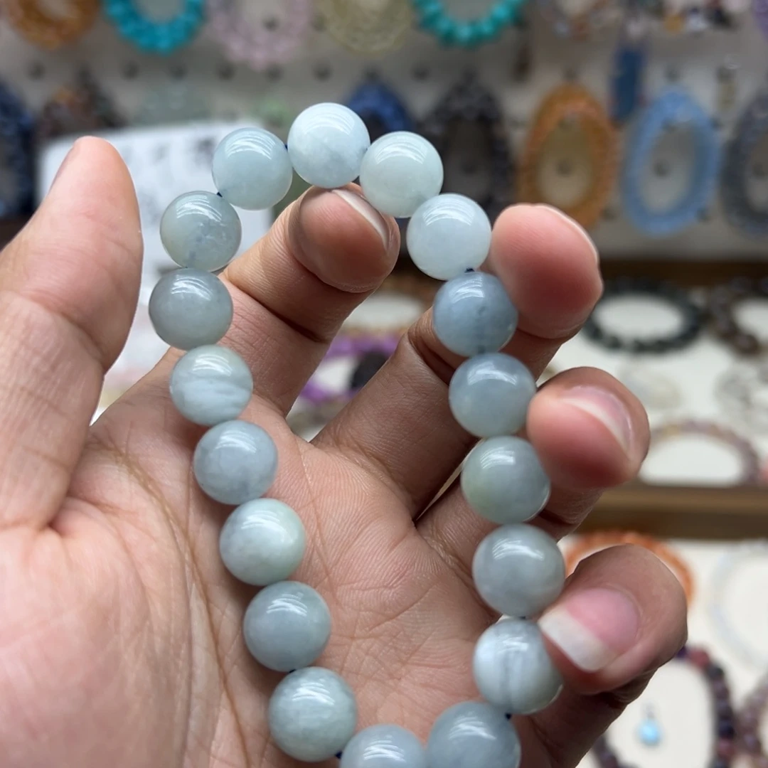 未镶嵌手链水晶11.8咪海蓝宝