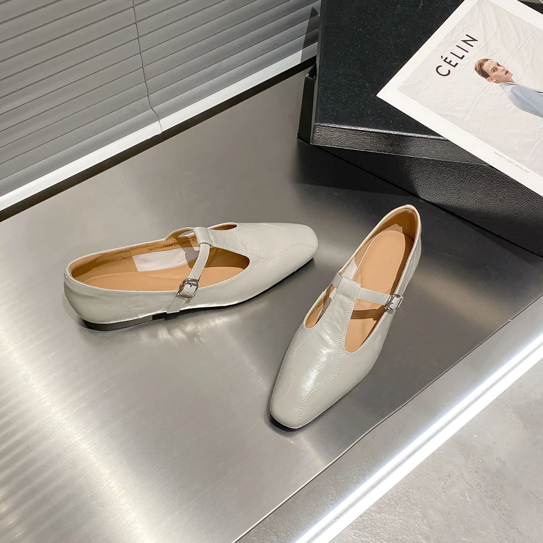 【鹿皮手抓纹2CM】2025春款玛丽珍广州皮鞋码手抓纹羊皮玛丽珍