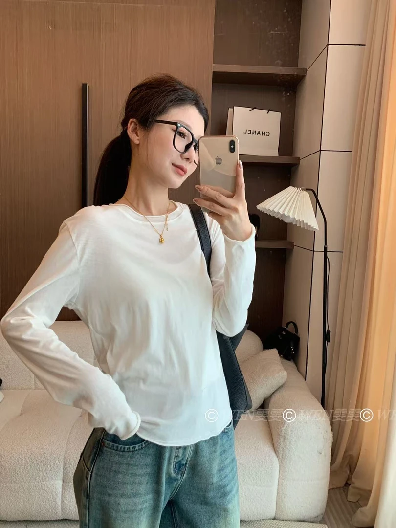WEN 简约不简单立体裁剪白色圆领套头T恤WWT0075