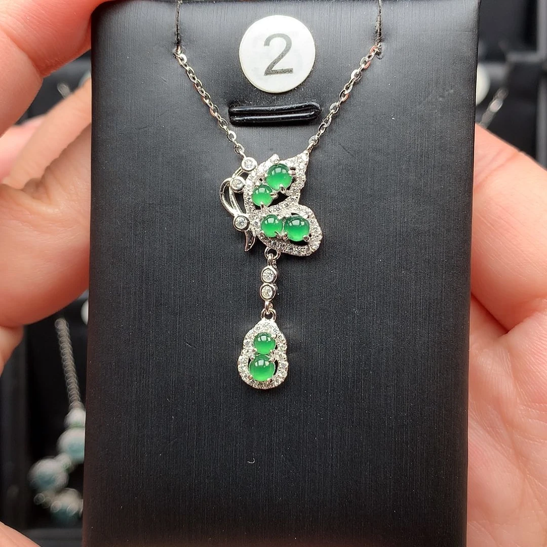 翡翠银S925镶嵌颈饰